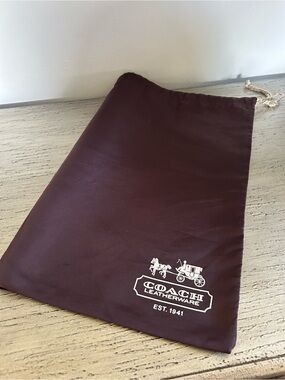Coach Brown Drawstring Dust Bag with Logo 19.5x15.5 Excellent Condition